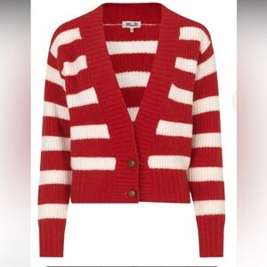 BAUM UND PFERDGARTEN CAMMIE CARDIGAN - RED BRETON
